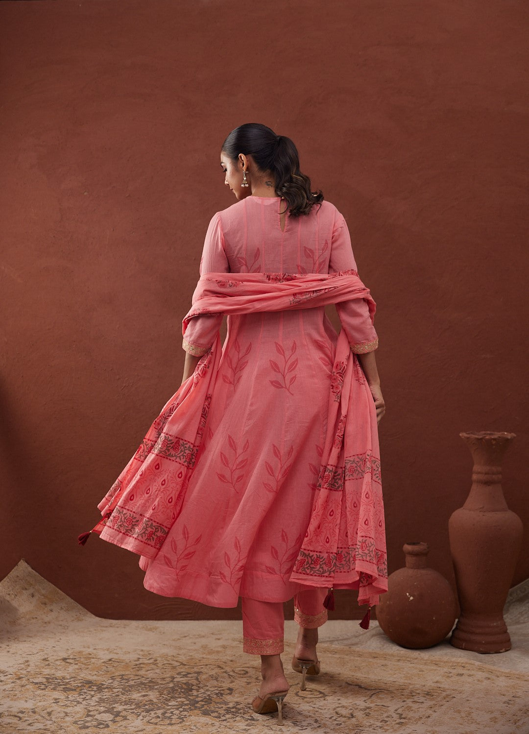 Gulaabi Noor Anarkali Set with Pant & Dupatta (Comes with inner)