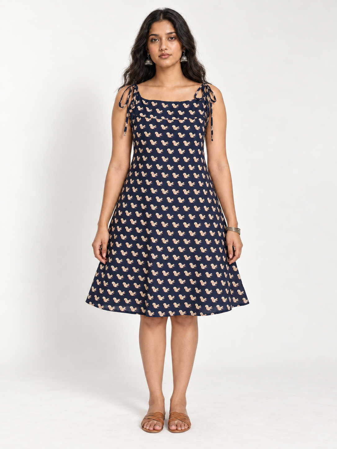 Gilahri Tie-Shoulder Pure Cotton Dress