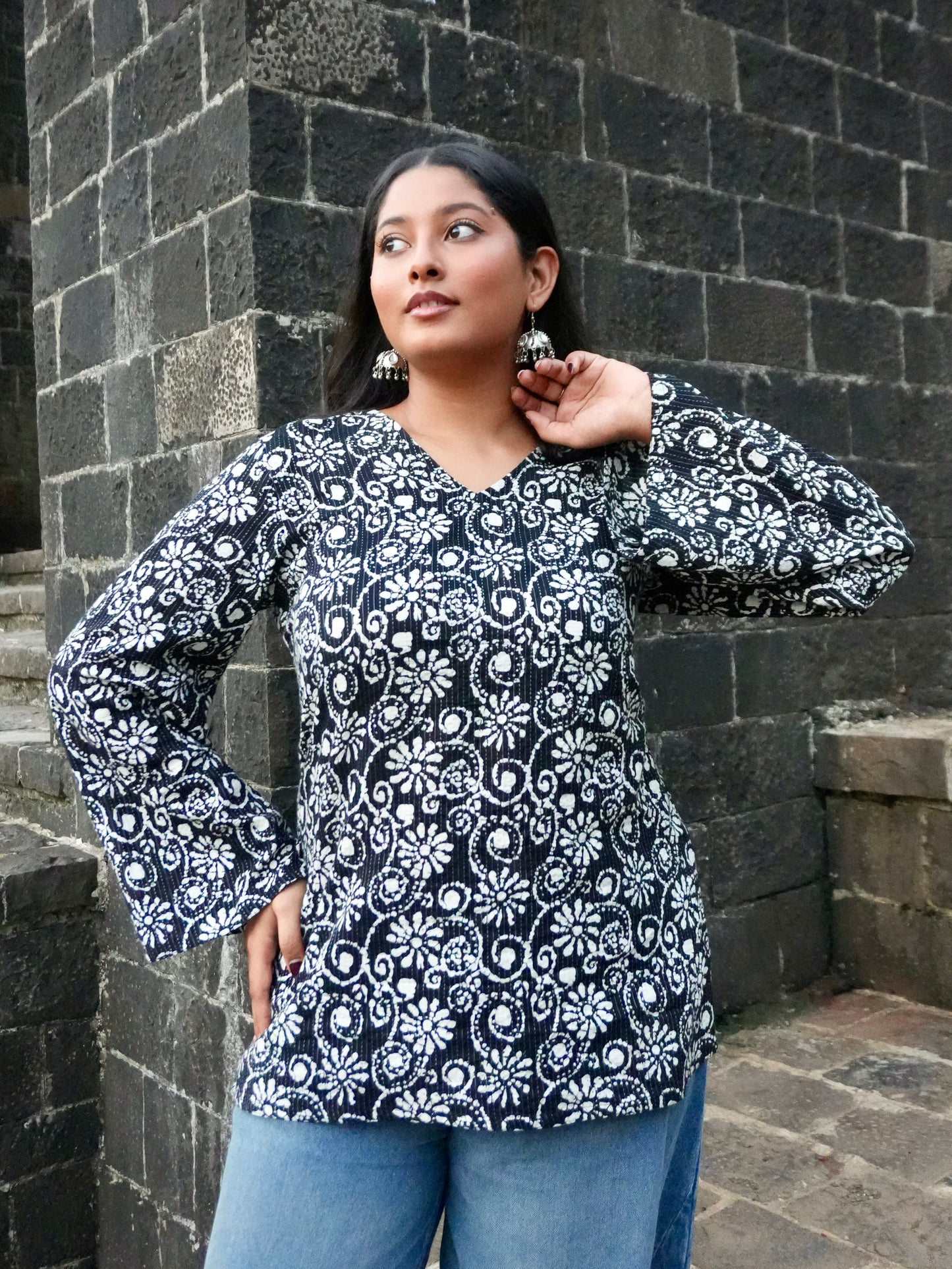 Surmai Bell Sleeve Kurti