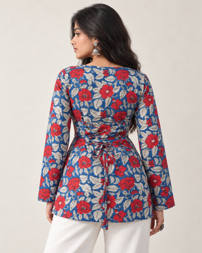 Madhuban Square Neck Top with Pull to Fit Doris