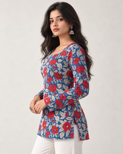 Madhuban Square Neck Top with Pull to Fit Doris