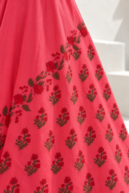 Rani Phool Sleeveless Anarkali Set with Pant & Dupatta