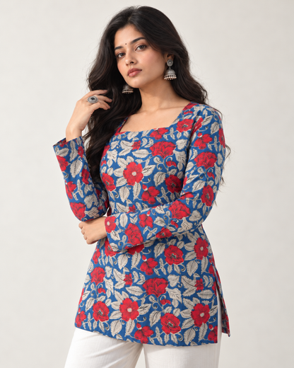 Madhuban Square Neck Top with Pull to Fit Doris