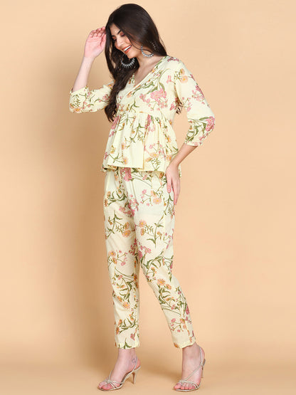 Yellow Floral Co-ord Set.