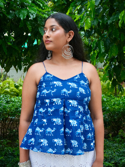 Raahi Indigo Noodle Strap Top