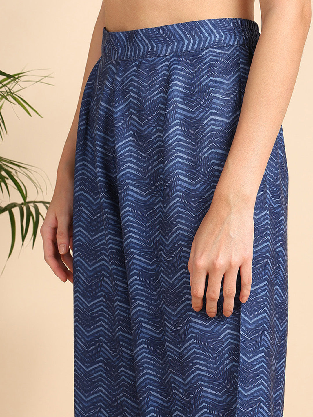 Indigo Blue V Neck Kurta with Palazzo