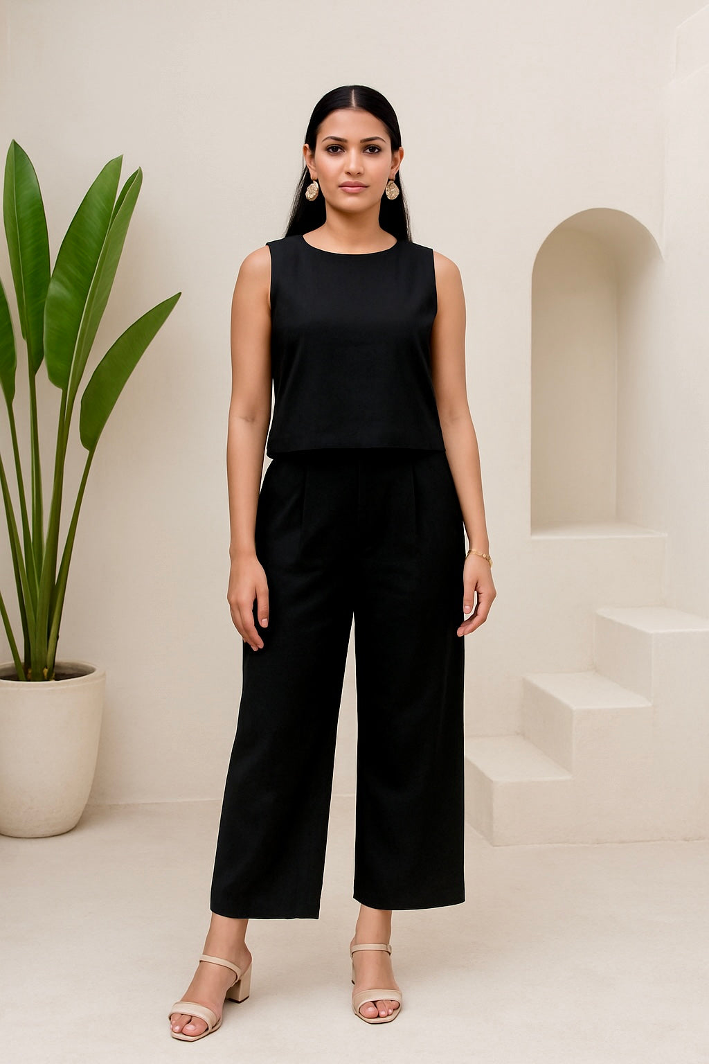 Solid Black Pure Cotton Co-ord Set