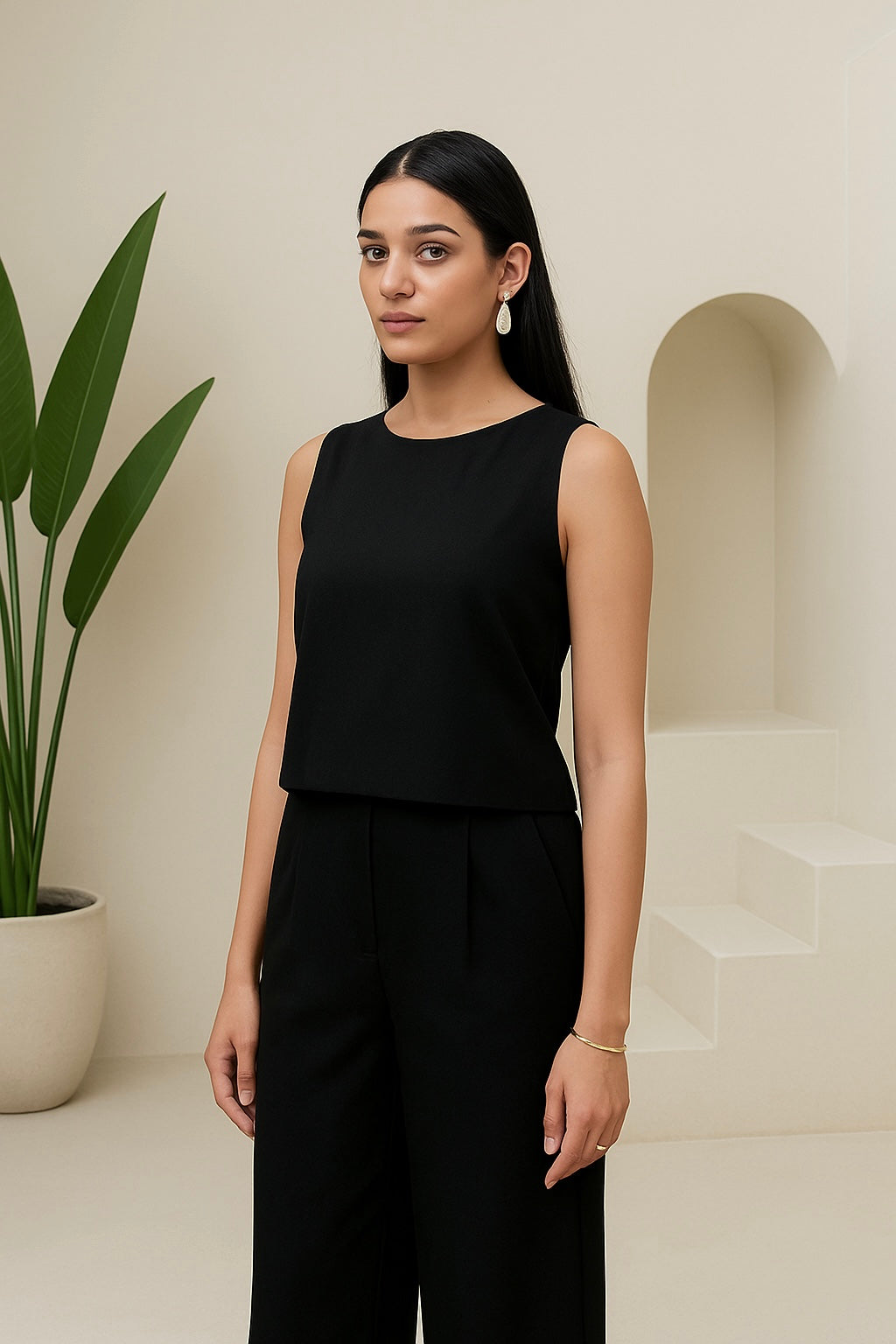 Solid Black Pure Cotton Co-ord Set