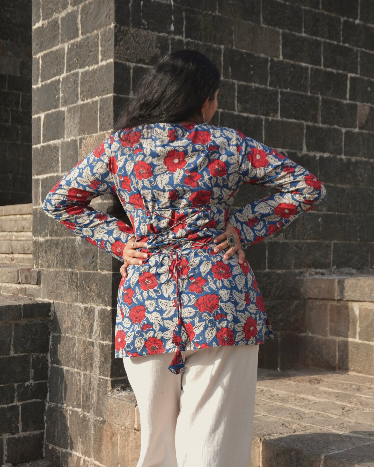 Madhuban Square Neck Top with Pull to Fit Doris