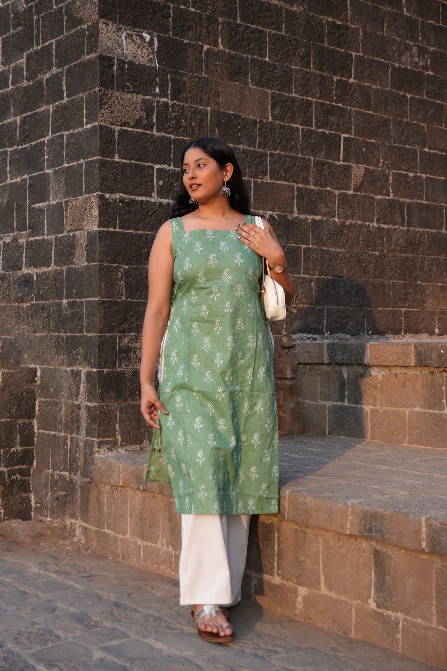 Neem Waist Cut  Single Kurti