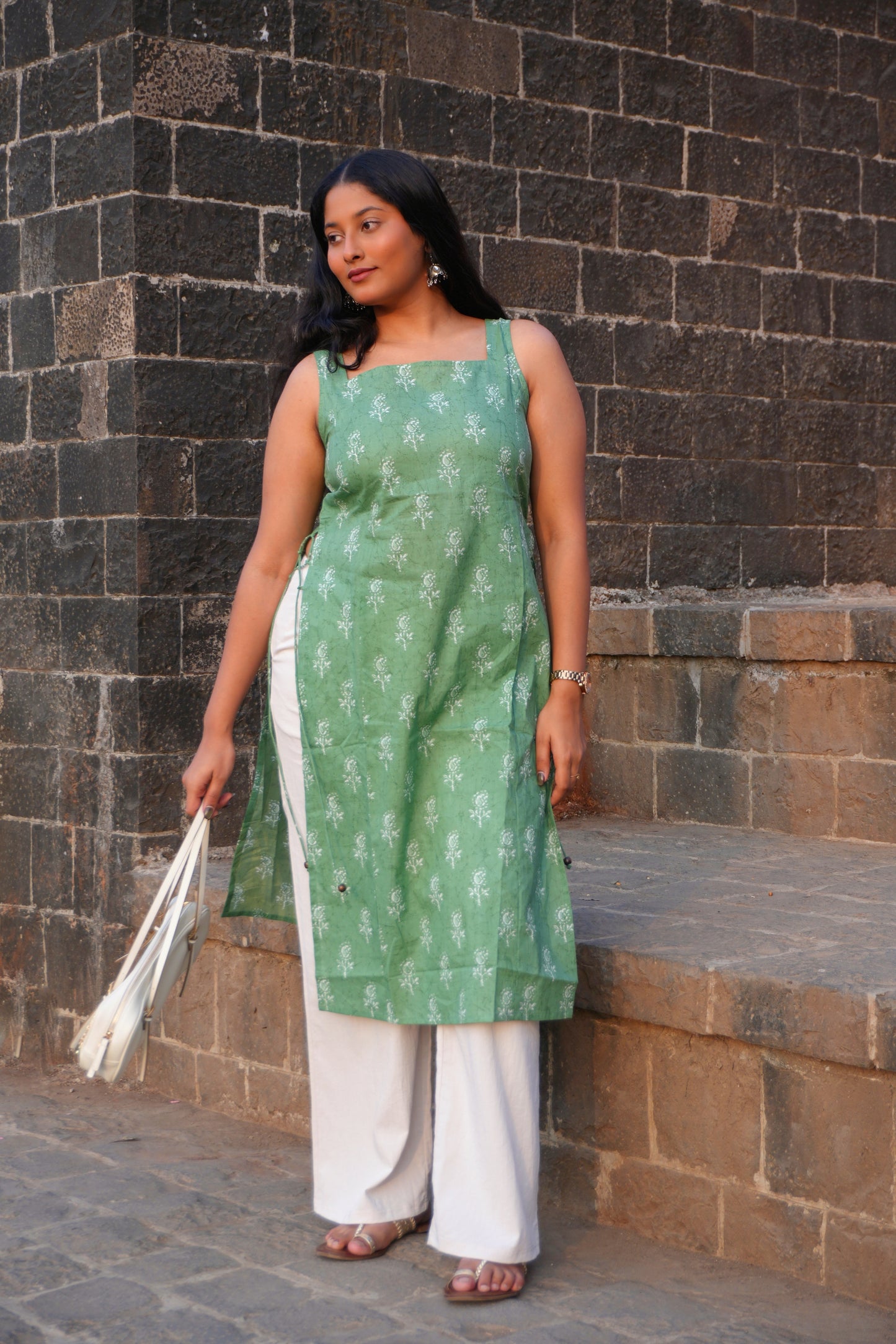 Neem Waist Cut  Single Kurti