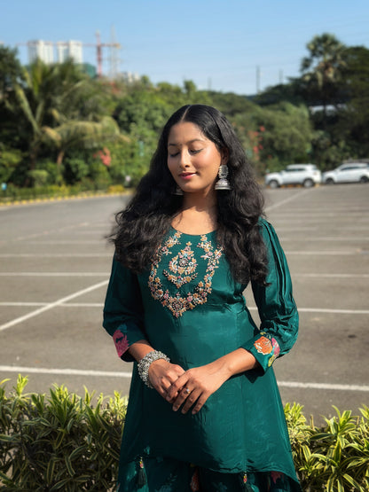 Peacock green Sharara set