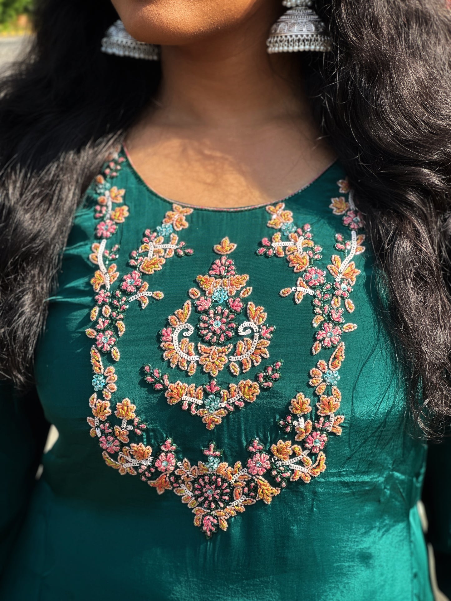 Peacock green Sharara set