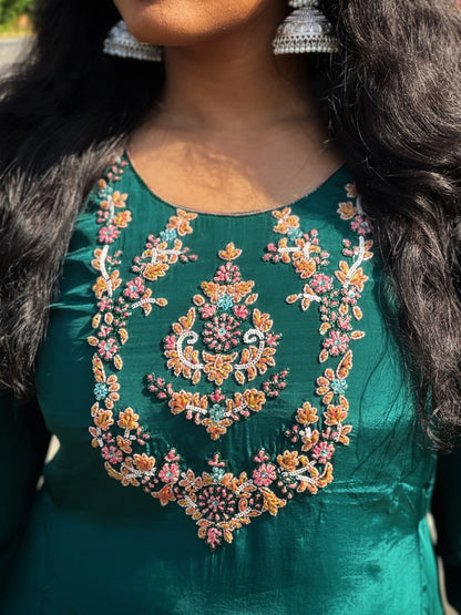 Peacock green Sharara set