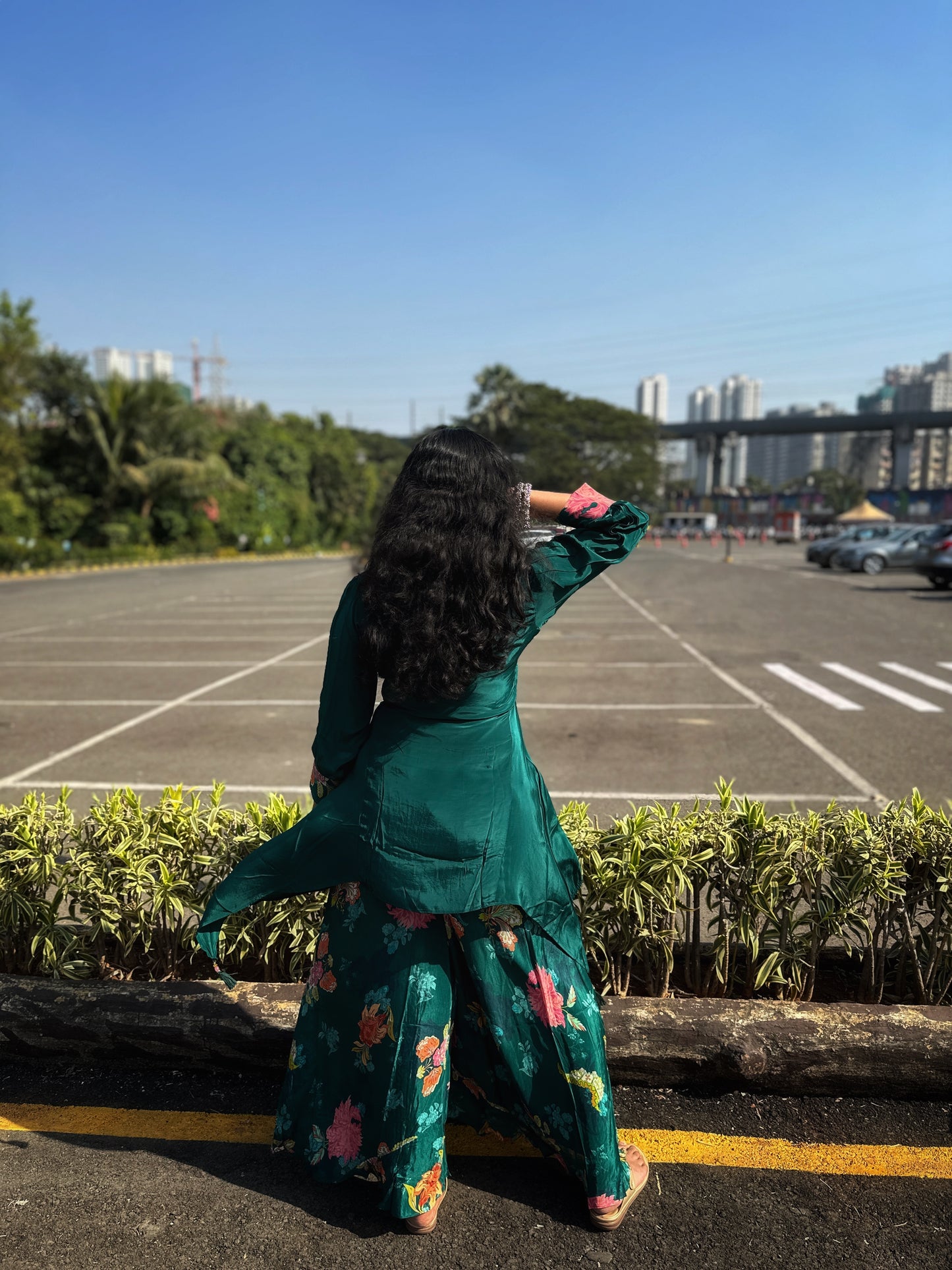 Peacock green Sharara set