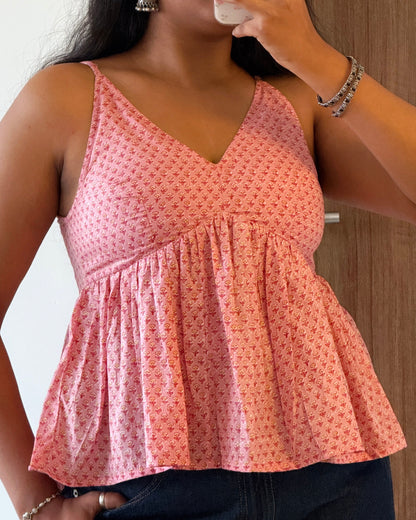 Pankhudi V-Neck Peplum Top