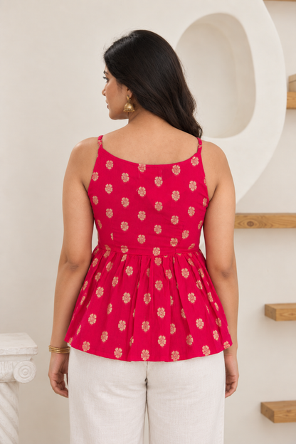 Anaar V-Neck Peplum Top