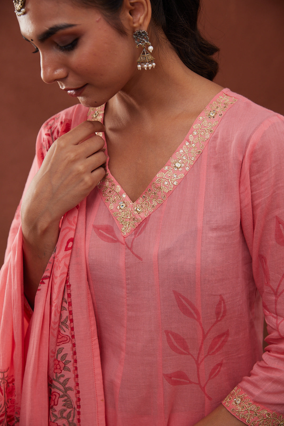 Gulaabi Noor Anarkali Set with Pant & Dupatta (Comes with inner)