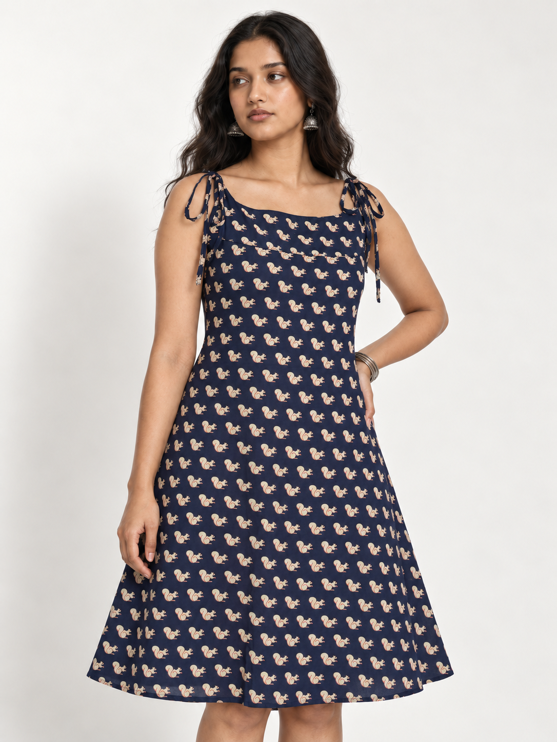 Gilahri Tie-Shoulder Pure Cotton Dress