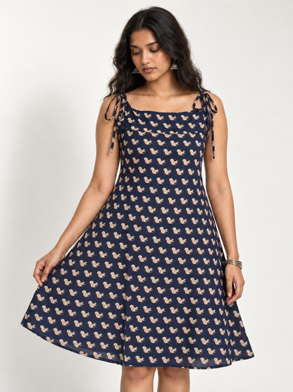 Gilahri Tie-Shoulder Pure Cotton Dress