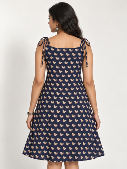 Gilahri Tie-Shoulder Pure Cotton Dress