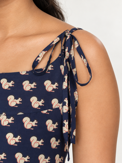 Gilahri Tie-Shoulder Pure Cotton Dress
