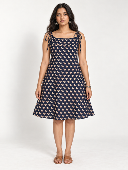 Gilahri Tie-Shoulder Pure Cotton Dress